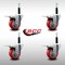 Service Caster 3.5'' SS Red Poly Swivel 3/4'' Expanding Stem Caster Set Total Lock Brake, 4PK SCC-SSEXTTL20S3514-PPUB-RED-34-4 - alternate 2